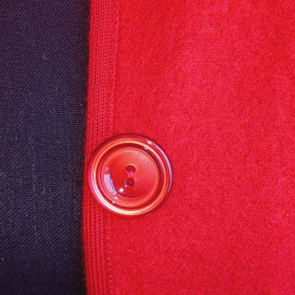Geiger pure wool made in Austria red button down cardigan - Picture 2 of 8